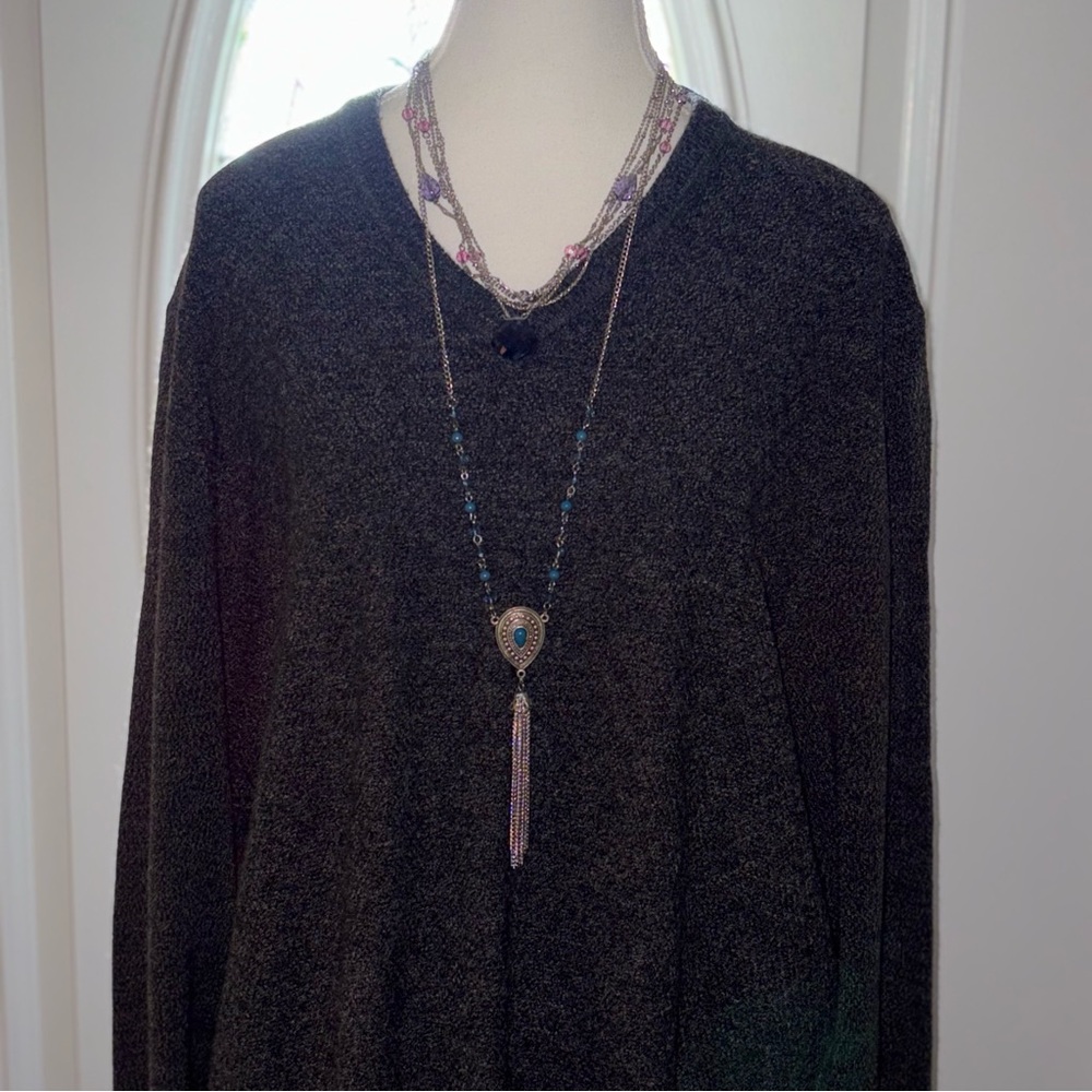 Dockers gray Women's Charcoal V-Neck Sweater